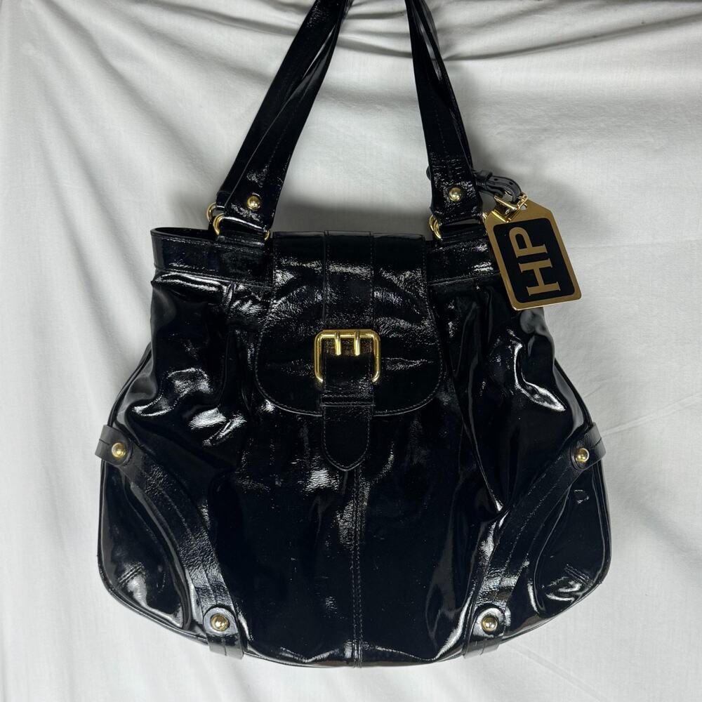 Dooney & Bourke HP Hayden Panettiere Patent Leather Hobo Bag Black Limited Ed.